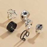 6pcs Skull Decor Ring