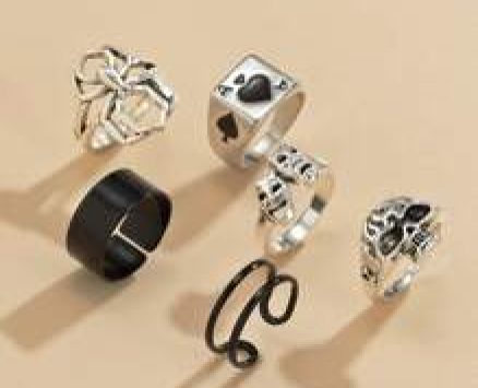 6pcs Skull Decor Ring