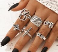 6pcs Spider Decor Ring