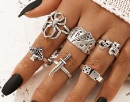 6pcs Spider Decor Ring