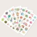 6sheets Succulent Plant Print Sticker