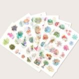 6sheets Succulent Plant Print Sticker