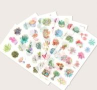 6sheets Succulent Plant Print Sticker