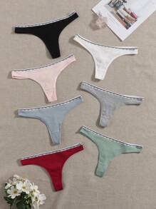 7pack Letter Graphic Tape Panty Set