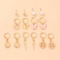 7pairs Butterfly Charm Earrings