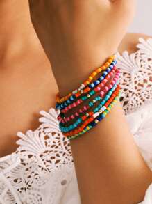 7pcs Colorful Beaded Bracelet