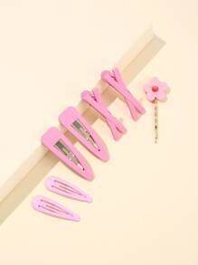 7pcs Flower Decor Hair Clip