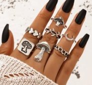 7pcs Mushroom Decor Ring