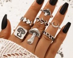 7pcs Mushroom Decor Ring