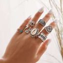 7pcs Shell & Flower Decor Ring