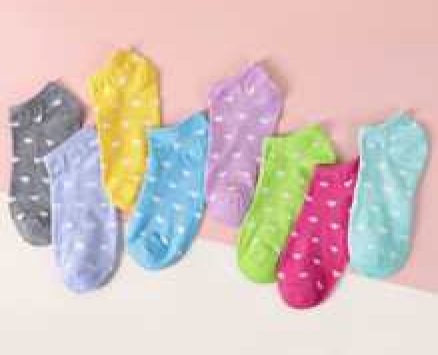 8pairs Heart Print Ankle Socks