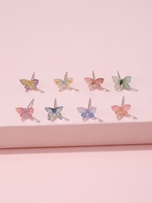 8pcs Butterfly Stud Earrings