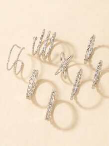 8pcs Chain Design Ring