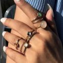 8pcs Gemstone Decor Ring