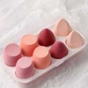 8pcs Random Color Makeup Sponge & 1pc Storage Box