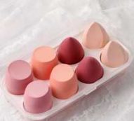 8pcs Random Color Makeup Sponge & 1pc Storage Box