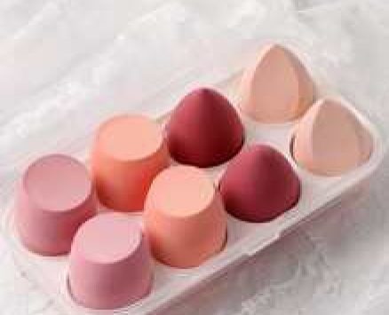 8pcs Random Color Makeup Sponge & 1pc Storage Box