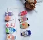 9pcs Cartoon Drink Hair Clip