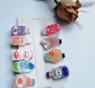 9pcs Cartoon Drink Hair Clip