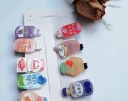 9pcs Cartoon Drink Hair Clip