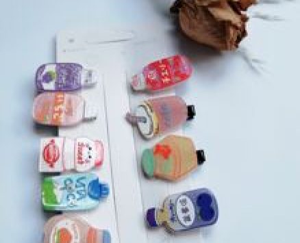 9pcs Cartoon Drink Hair Clip