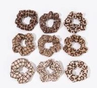 9pcs Floral Print Scrunchie