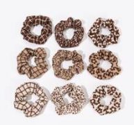 9pcs Floral Print Scrunchie