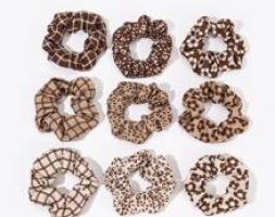 9pcs Floral Print Scrunchie