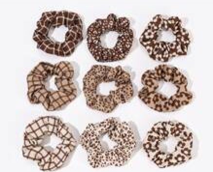 9pcs Floral Print Scrunchie