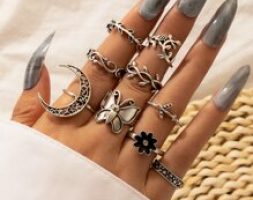 9pcs Flower Decor Ring