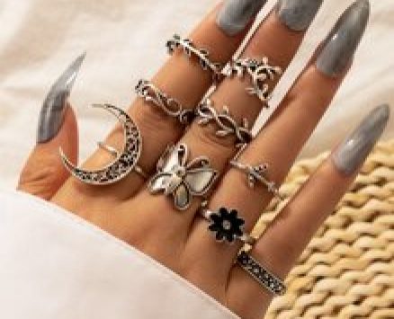 9pcs Flower Decor Ring