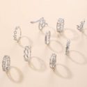 9pcs Hollow Out Rhinestone Ring