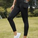 Absorbs Sweat Breathable Pocket Patched Sports Leggings