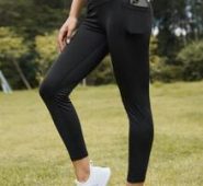 Absorbs Sweat Breathable Pocket Patched Sports Leggings