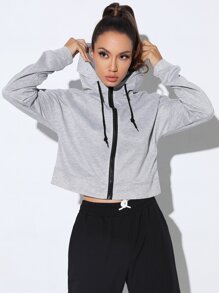 Absorbs Sweat Breathable Zipper Front Sports Jacket