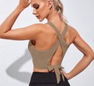 Absorbs Sweat Tie Back Crop Sports Tank