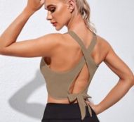 Absorbs Sweat Tie Back Crop Sports Tank