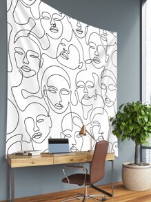 Abstract Face Pattern Tapestry