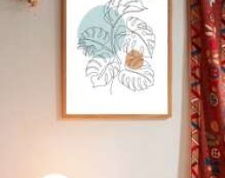 Abstract Leaf Print Unframed Painting