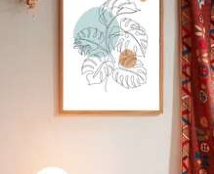 Abstract Leaf Print Unframed Painting