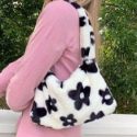 Allover Floral Graphic Fluffy Baguette Bag