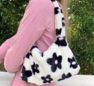 Allover Floral Graphic Fluffy Baguette Bag