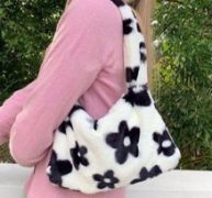 Allover Floral Graphic Fluffy Baguette Bag