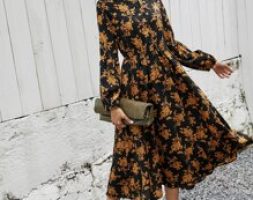 Allover Floral Lace Trim Button Up Shirt Dress