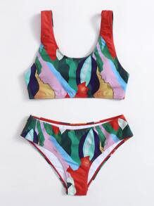 Allover Graphic Bikini Swimsuit