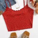 Allover Heart Print Crop Cami