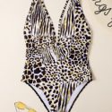 Allover Print Cut Out One Piece Swimsuit