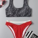 Allover Print Cut-out Bikini Swimsuit