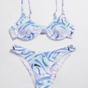 Allover Print Underwire Bikini Swimsuit