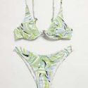 Allover Print Underwire Bikini Swimsuit